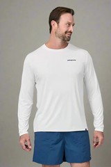 Patagonia Long Sleeve Cap Cool Daily Graphic Shirt Waters Boardshort Logo: White