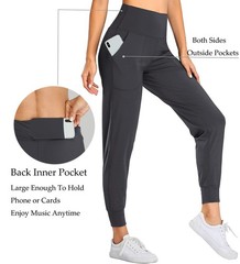 Womens Joggers, High Waist, Yoga, Pockets, Sweatpants, Sport Workout Pants
