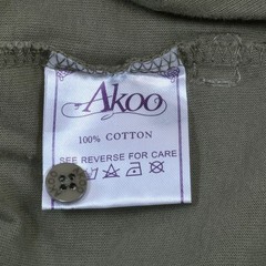 Akoo Run Alone Olive Green V-Neck Shirt Plaid Collar XL Streetwear Retro
