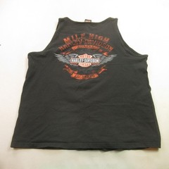 Harley Davidson Shirt Mens Large Sleeveless Crew Neck Black Aurora Colorado