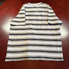 Mens Common People 100% Cotton Retro Minimalist Striped Crewneck Tee (Large)