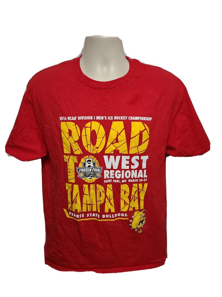 2016 NCAA Division 1 Ice Hockey Road to Tampa Bay Frozen Four Adult L Red TShirt