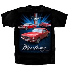 Joe Blow Ts Ford Mustang 1st Gen Triple Threat Mens Black T-Shirt 1965 1966 1969