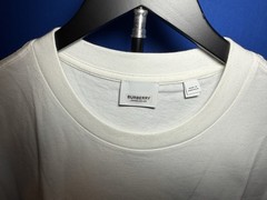 Burberry London England Men’s White Logo T-Shirt Check Print 100% Cotton