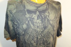B5 Rare Vintage Affliction Puppet Master God Vs Devil Shirt Men 2XL distressed