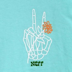 NEFF SKELETON SHIRT MENS XL GREEN BLUE LONG SLEEVE PUSHING UP DAISIES NWT