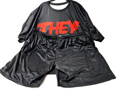 Black Graphic They Not Like Us Shirt and Shorts Set Mens 5XL Big and Tall