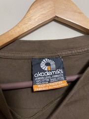 Vtg Akademiks Money Bag Graphic T Shirt Men’s 2XL Brown Y2K Hip Hop Rap