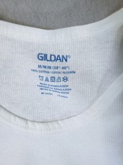 8 – Gildan Mens A-Shirts MEDIUM White Ribbed Cotton Tag Free Moisture Wicking
