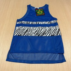 Vintage 90s Fishnet Tank Top Mesh Zebra Print Muscle Beach Medium men’s