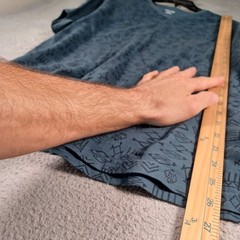 Mossimo Mens Grayish-Blue T-Shirt Size Large Geometric Aztec V-Neck Short-Sleeve