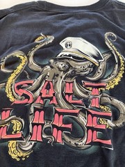 Salt Life Black “Underwater Alien” Long Sleeve T-Shirt Men’s L Octopus Captain