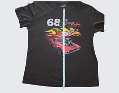 Hot Wheels Graphic T Shirt Unisex S Gray 68 Red Flame Muscle Cars Mad Engine