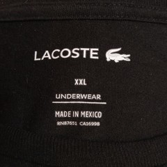 Lacoste Men’s Underwear Base Layer T-Shirt short Sleeve XXL Black