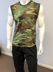 Mens Womens Kids Teens Army Training Gym Outdoor T-SHIRT Tee Tank -Woodland Camo
