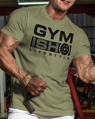 068. GYMISH Funny Workout Gym T-Shirt for Men