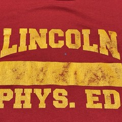 Vintage 90s Double Face Phys Ed T Shirt Mens XL Red/Yellow USA