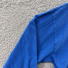 VINTAGE Izod T Shirt Men Medium Blue Turtle Neck Base Layer Casual Fleece 90s