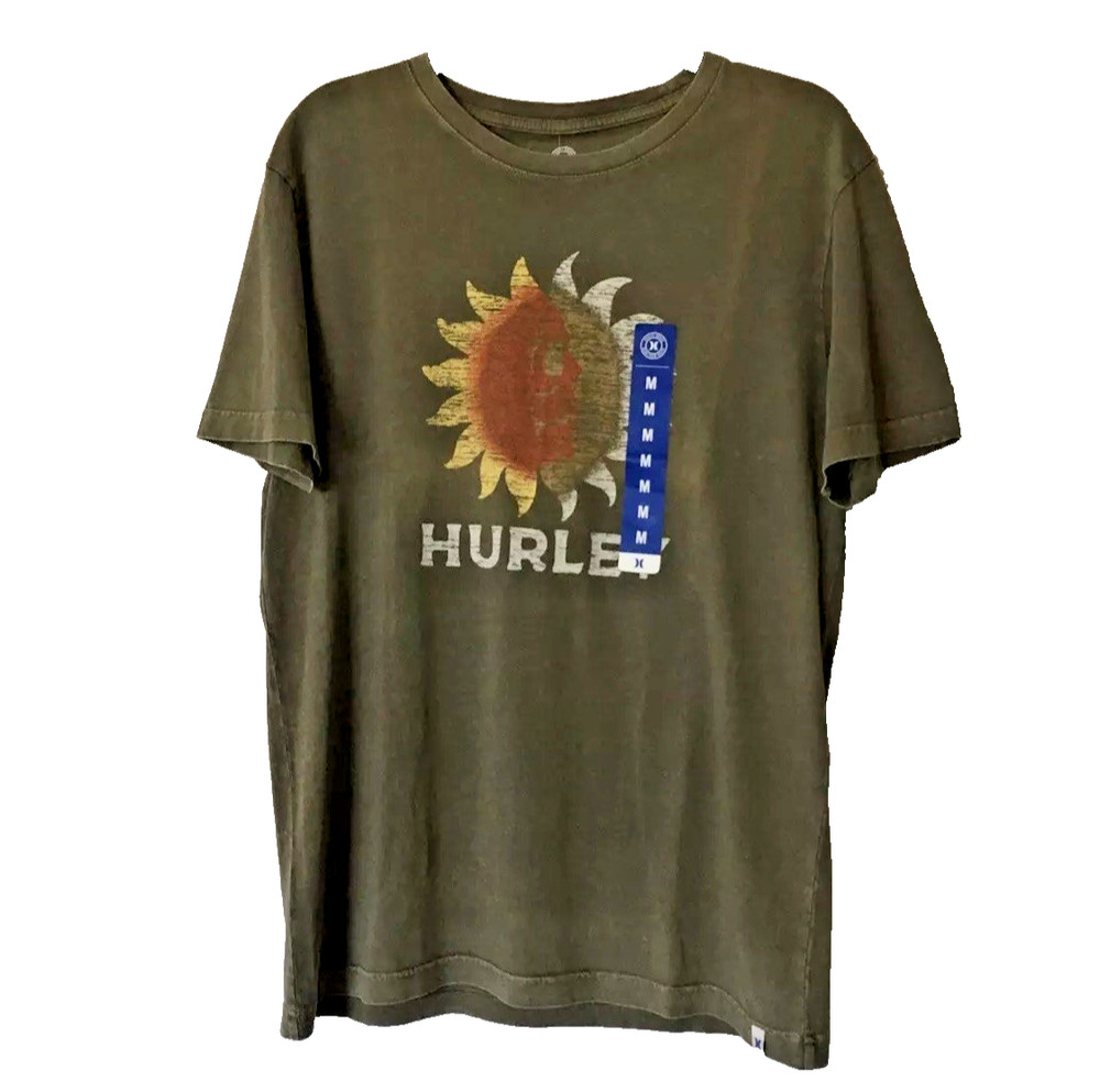 NEW Hurley T Shirt Mens Medium Y2K Surfer Gothic Skater Cyber Grunge Skull