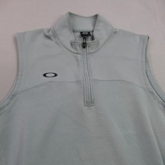Oakley Shirt Mens XL Sleeveless Lightweight Casual 1/4 Zip Gray Pockets