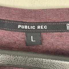 Public Rec Go-To V-Neck Mens L Pima Cotton Stretch Tee T Shirt Burgundy