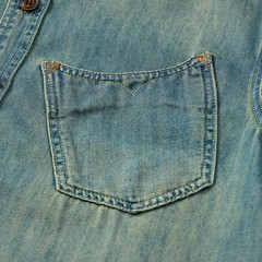 Men Summer Denim Thin Shirt Short Sleeve Soft Cotton Pockets Slim Slight Elastic