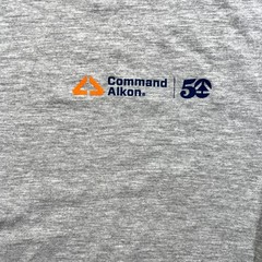 Gildan Softstyle CVC T-Shirt Mens M Gray Command Alkon 50th Anniversary Graphic