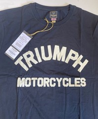 Triumph Motorcycles T-Shirt Mens XL Burnham Jet Black Spellout Logo Short Sleeve