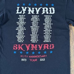 Lynyrd Skynyrd 2013 40th Anniversary Tour Shirt Medium Anvil Black Band Tee