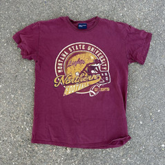 MV Sport Men’s M Burgundy Crew Neck Short Sleeve Montana State Football T-Shirt