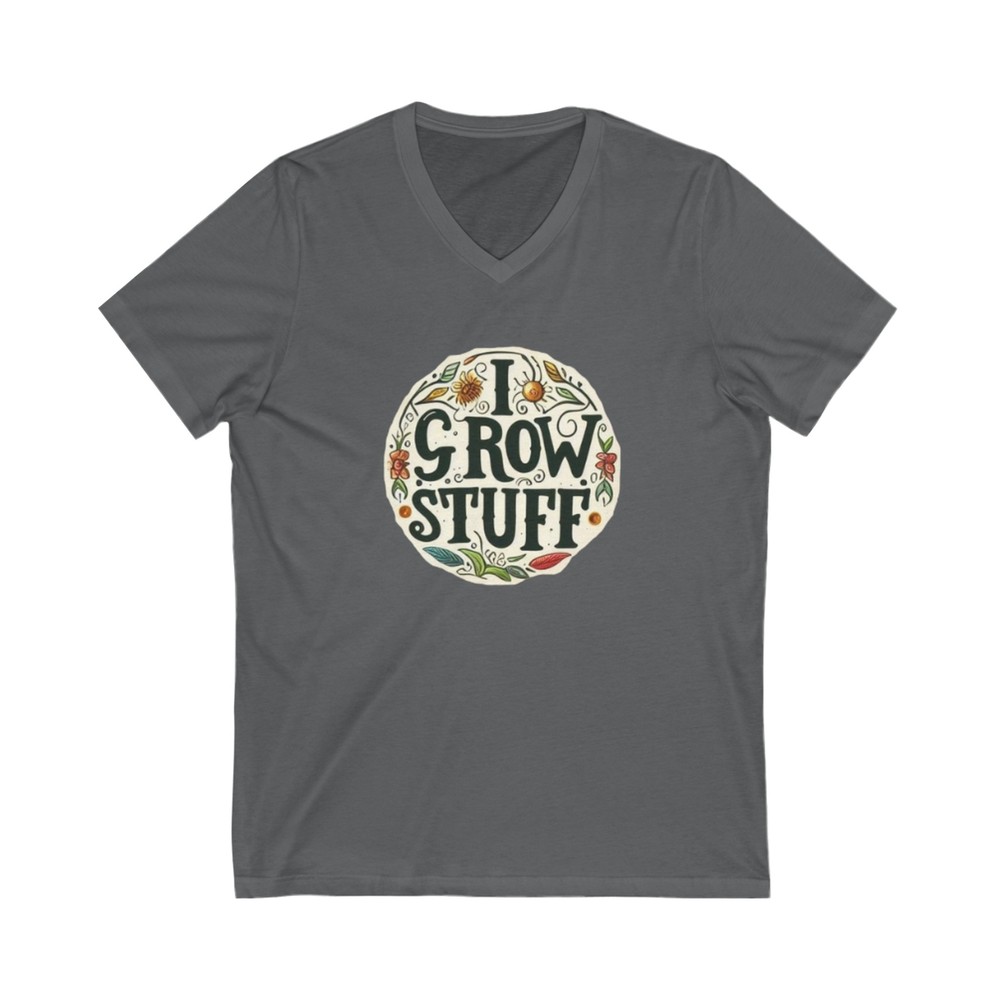 I Grow Stuff Unisex Jersey Short Sleeve V-Neck Tee
