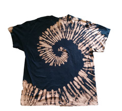 Handmade Spiral Bleached Tie Dye Shirt Unisex Men Women Sz XL Hippie Cotton T188