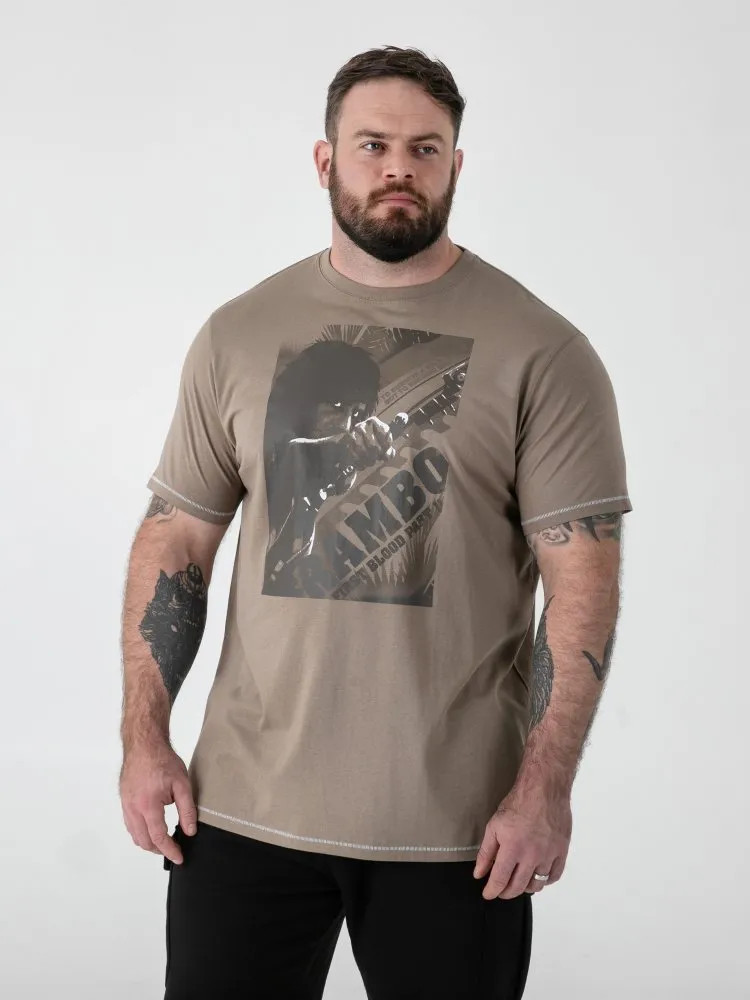 D555 Duke Big Mens Rambo Printed T-Shirt Licensed Product Stone 2XL-8XL (601916)