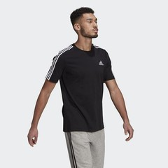 ADIDAS Men’s Essentials 3-Stripes Tee Black / White