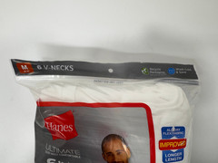 Hanes Ultimate Tagless V-Necks M Cotton Undershirts Longer Length Cool Comfort