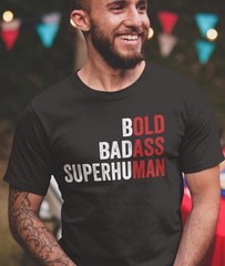 Bold Badass Superhuman T-Shirt – Hidden “Old Ass Man” Funny Shirt – Gag Gift