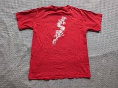 Vintage B.U.M Respect Shirt Mens Medium Red Dragon Single Stitch 1998 90s Y2K