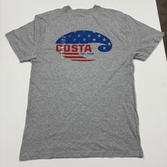 Costa Del Mar Flag Logo Heather Gray Medium T Shirt NEW NO TAG -Costalife