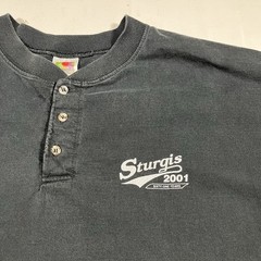 Vintage 2001 Sturgis Black Hills Cycle Classic Henley T Shirt XL