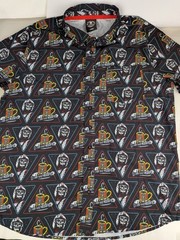 Death Wish Coffee Co Men’s L Button Down Shirt All Over Print Skull Graphic