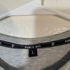 Public Rec Shirt Mens Large Gray Henley Long Sleeve Pima Cotton Tencel Stretch