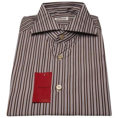 NEW KITON MULTICOLOR COTTON SHIRT US 16 – EU 41 MUL