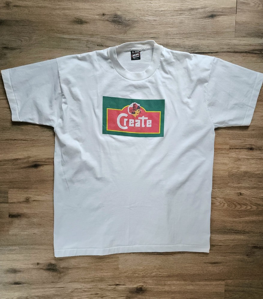 80’s 90’s Creamette Brand Create Logo Front Back Tshirt Best White USA XL