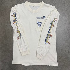 Vintage 80s Daytona Beach Spring Break T-shirt Long Sleeve Surf White Men Medium