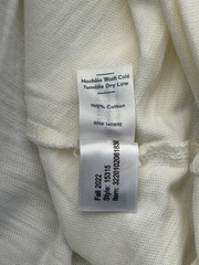 Marine Layer Long Sleeve Henley Shirt Ivory 100% Cotton Custom Dye Mens L NEW
