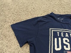 Team USA T Shirt Mens Medium Blue USA Flag Short Sleeves Cotton Team Apparel Tee