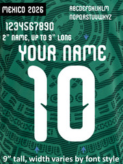 Mexico 2026 CUP World IRON ON heat press transfer numbers soccer jersey