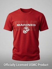 UNITED STATES MARINE CORPS -“USMC MARINES” – Red T-Shirt -Sz S / SMALL – NWT!