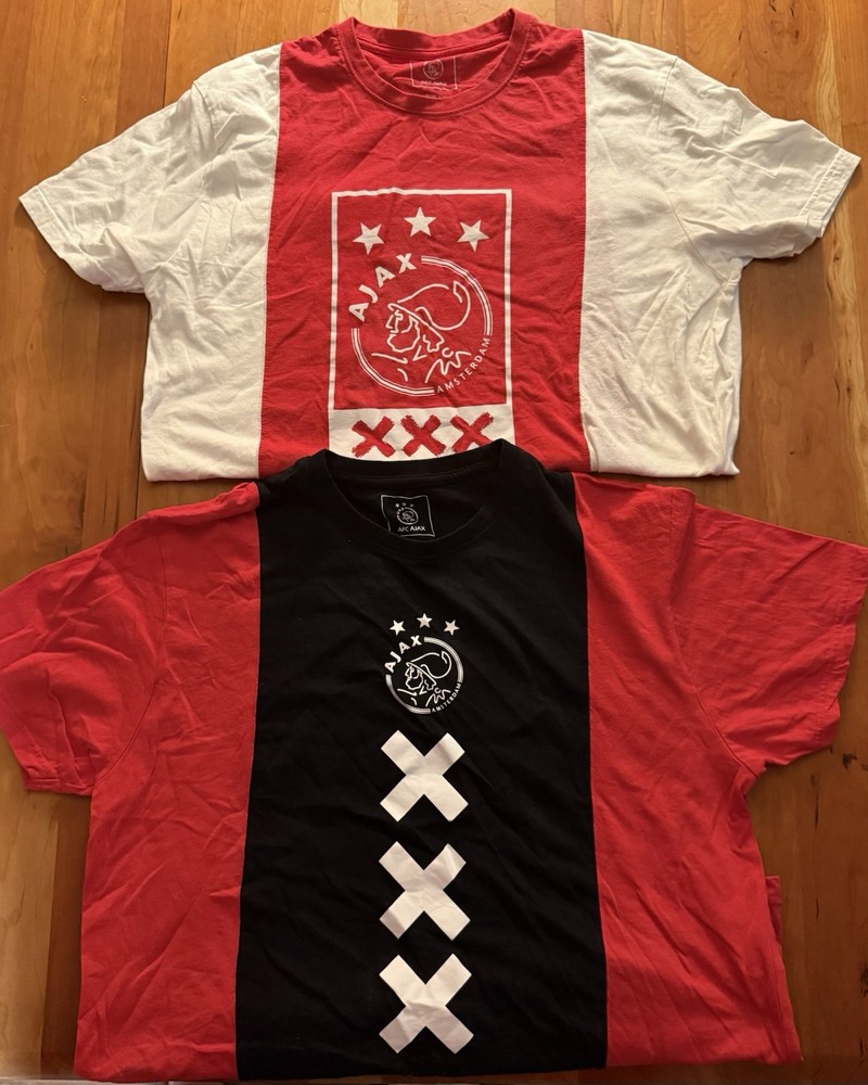 AFC Ajax XXL (XL) T-Shirt Bundle – 2 Shirts in Great Condition