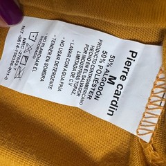 Pierre Cardin T-Shirt Mens Size M Slim Fit Pocket Short Sleeve Mustard Yellow
